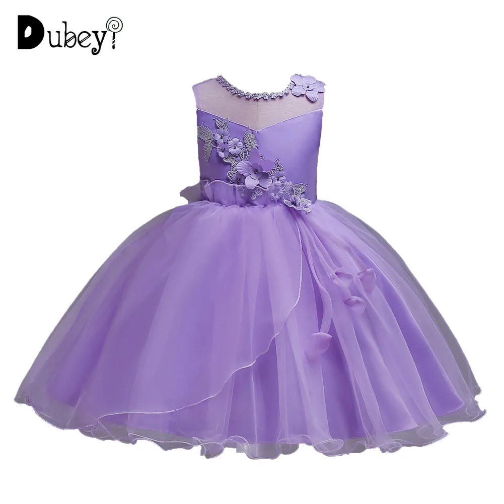 

Elegant Flower Girl Pageant Princess Dress First Communion Party Decorations Little Girl Party Dress for Wedding and Birthday