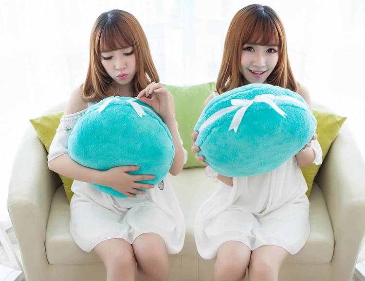 Подушка &quotмакарон&quot круглая подушка для торта с французским макароном [голубой