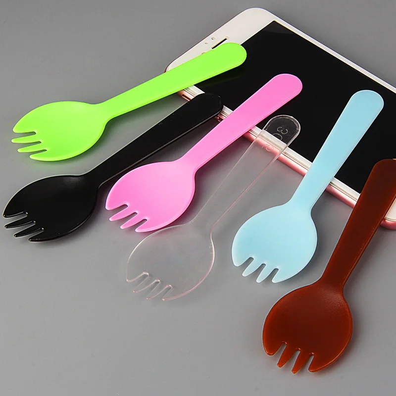 50pcs Independent packaging Plastic Spoons Dessert Serving Tool Disposable Ice Cream Plastic