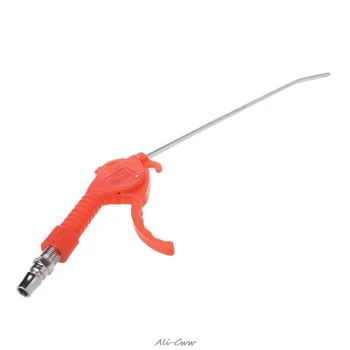

Spring Loaded Trigger Bent Tube Nozzle Red Air Blow Gun Dust Cleaner w/ Adapter
