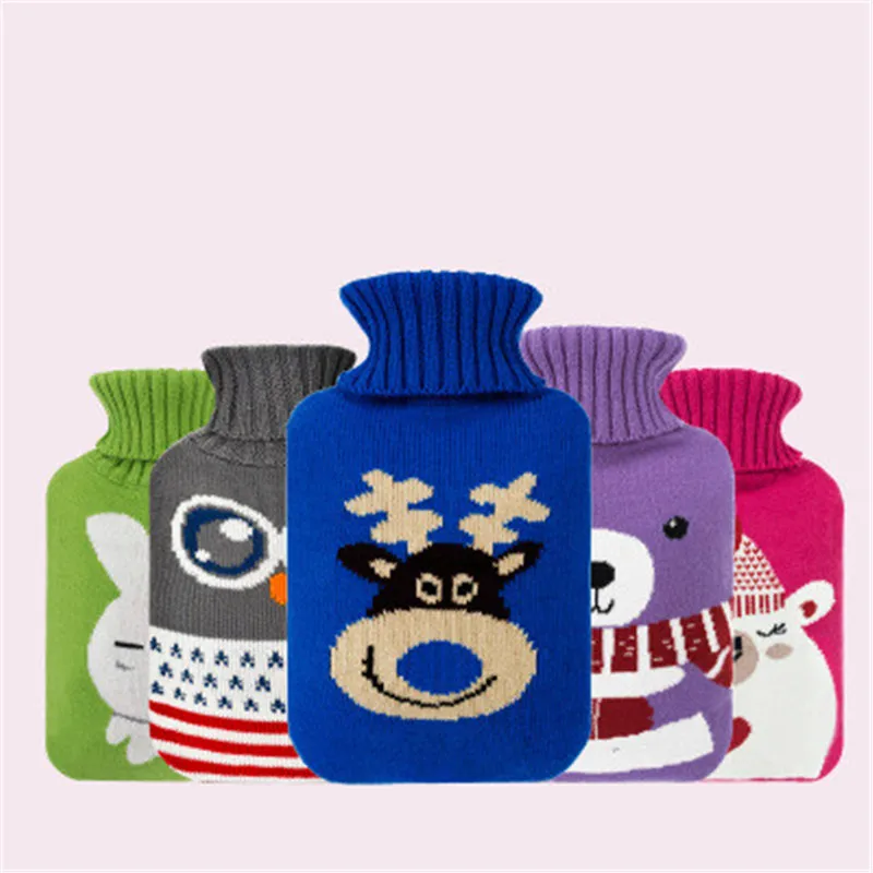 

New Creative Cute Hot Water Bottle Bag Cover Explosion Proof Rubber Hot Water Bottle Cover Washable Household Warm
