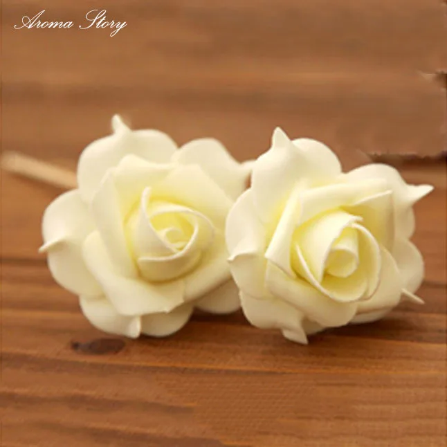 

50ps/lot Natural Handmade PE Flower For Diffuse/Decorative Flower 6cm reed diffuse/Sola flower Rose Free Shipping
