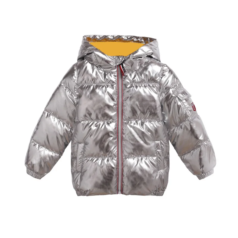 

2~7Y Baby Winter Cotton Jackets for Girls Coat for Girl Jacket Boys Outwea Fashion Clothes Silver Gold Kids Winterjas Meisjes