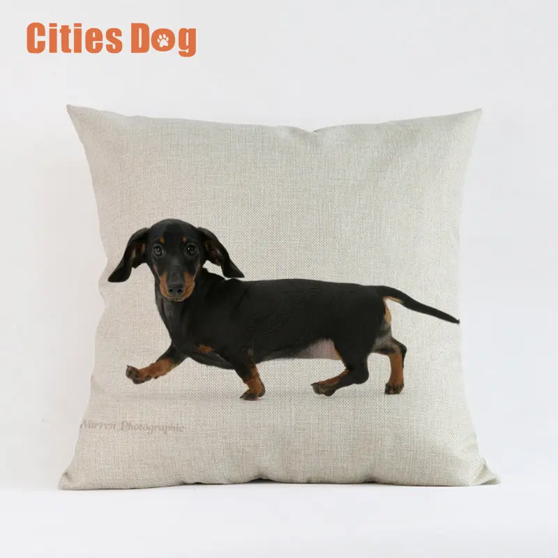 

Animal dog Cushion Cover Dachshund Dogs Throw Pillow Cove Decorative Pillows Cushions Covers for Sofa Car Decor Almofada Cojines