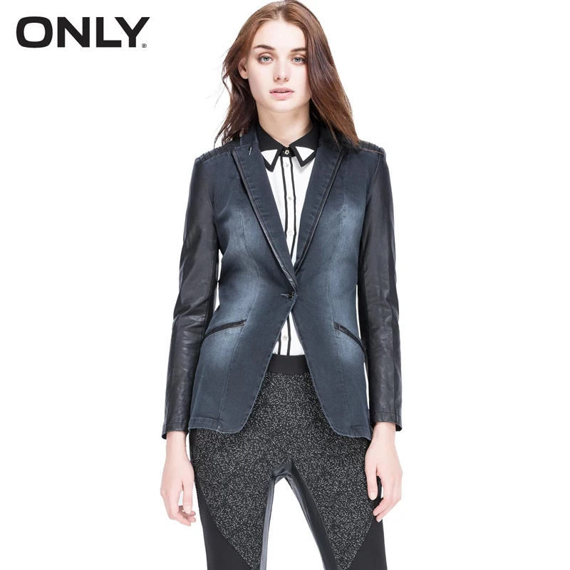 ONLY Brand font b Women b font Denim blazer thin Long Sleeve Fashion vintage Elegant Slim