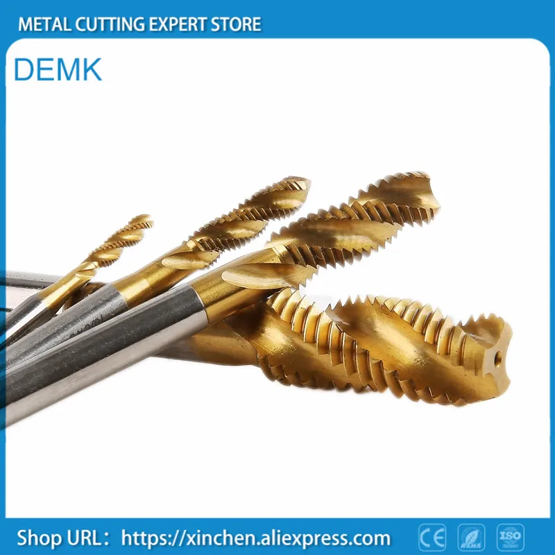 

Taps inches American standard HSS Coated titanium spiral high performance thread Tapping steel stainless steel processing 10PCS