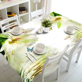 

Kitchen tablecloth Cofffee Dining Waterproof 3D rectangular tablecloth party round table cloth customized size Cushion cover