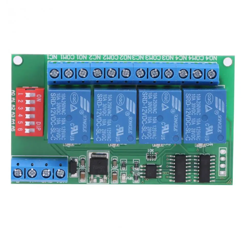 

DC 12V RS485 Delay Timer Switch Relay 4-Channel Delay AT Command Remote Control Time Delay Relay Module Control Timer Switch