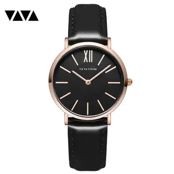 

VAVA 2019 Top Brand Luxury Men Watch Black Leather Quartz Waterproof Business Wristwatch Relogio Masculino Big Dial Fashion Gift