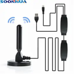 SOONHUA Портативный 1080 p 100 миля цифровая телевизионная антенна DVB-T tv HD tv Freeview телевизионная антенна антенный спутниковый ресивер с USB