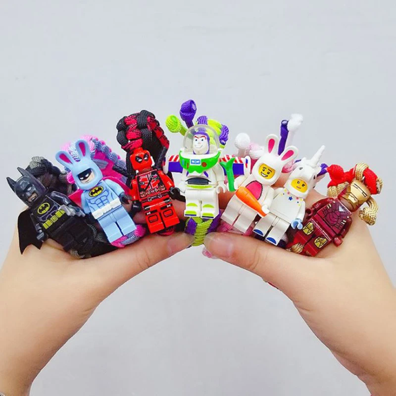 

Marvel Avengers Toy Story 3 Buzz Unicorn Superman Iron Man Lightyear Bracelet Building Blocks Toys Action Figures Children GiftS