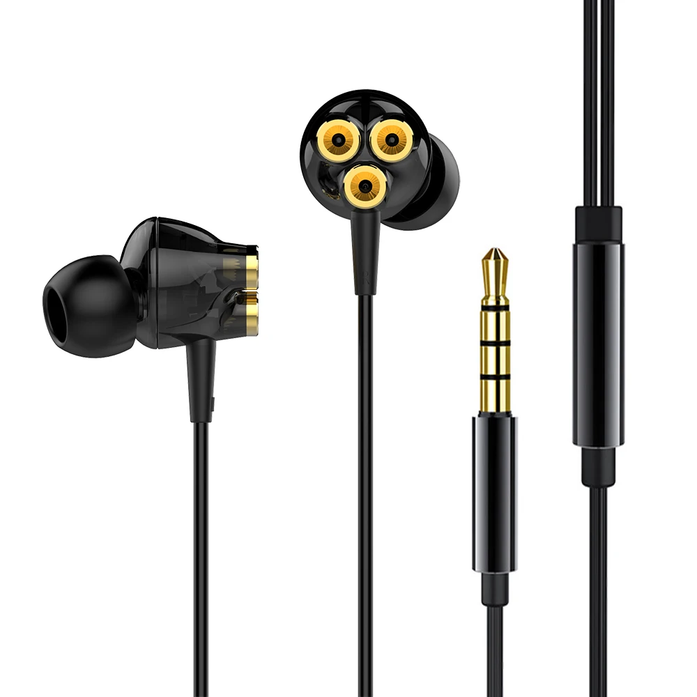 

Triple Driver In-Ear Earphones Hi-Res Headsets with High Resolution Earbuds Noise-isolating Sport Wired earphone for phone
