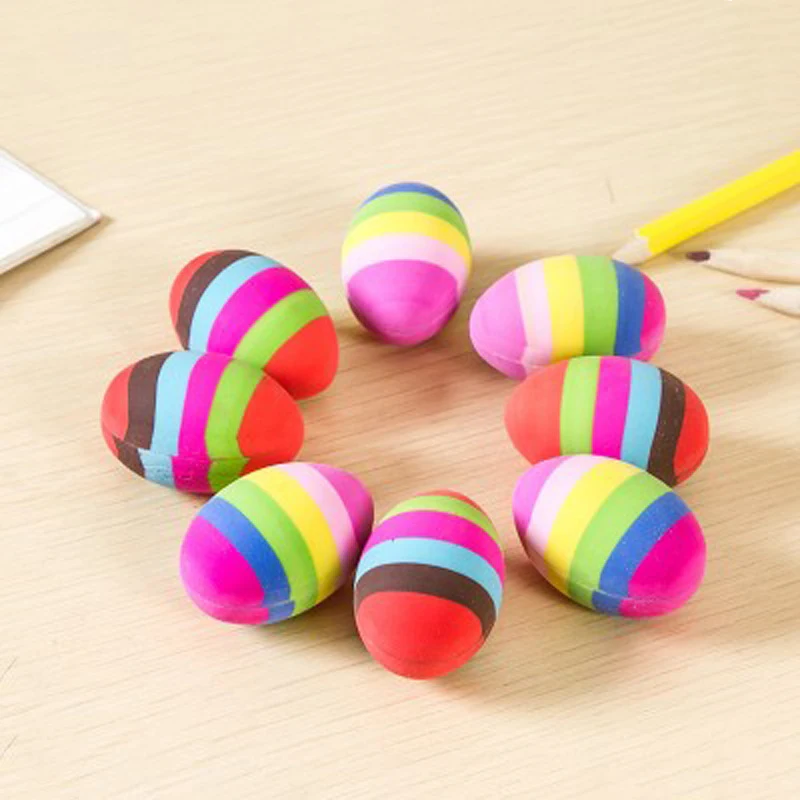 

Novelty Colorful Egg Rubber Pencil Eraser Cute Kawaii School Student Eraser for Kids Drawing Correction Stationery Supplies