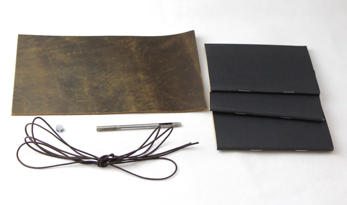 

new JUNETREE Travelers journal Refillable Genuine Leather Notebook DIY material Kit style3