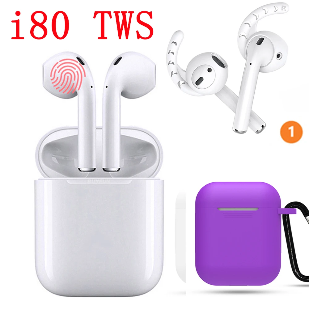 

TWS i80 Bluetooth Earphones W1 Chip Pop Up Earbuds With Charging Case Headset 1:1 Size Earphone For iPhone Xiaomi Samsung