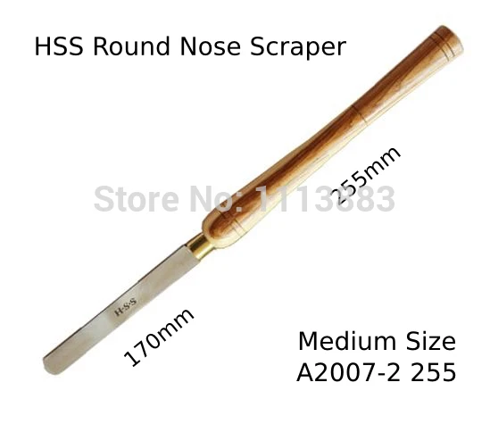 

A2007-2 255 Medium Size HSS Round Nose Scraper Woodturning Tool Gouge