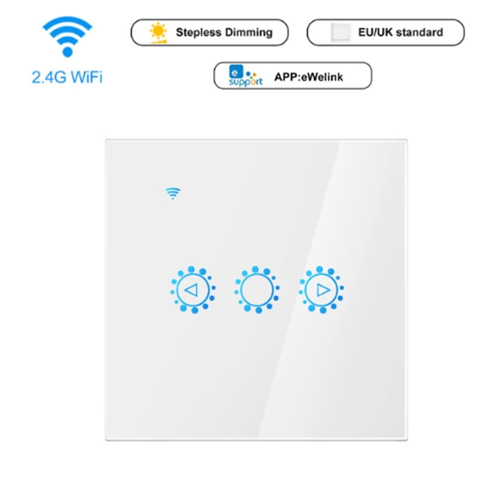 Умный светильник для ЕС, Великобритании, Wi-Fi, переключатель управления, сенсорный переключатель, голосовое приложение, управление, 3 способа, настенный занавес, переключатель для Alexa Google Home