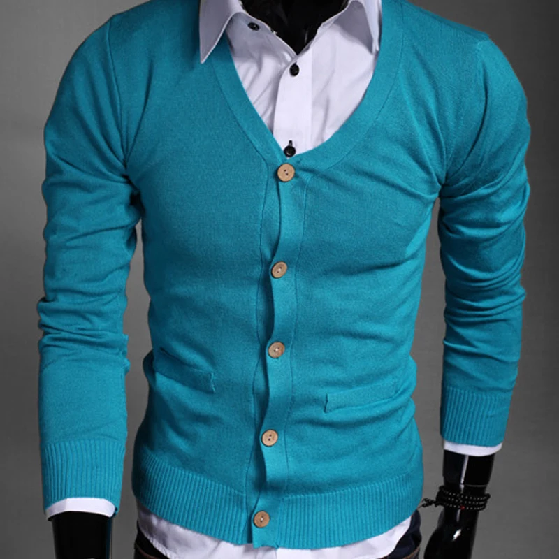 Autumn Cotton Sweater Men Cardigan Casual Solid Long Sleeve Knitted Men Cardigan Plus Size Slim V-Neck Sweater Men's 3XL