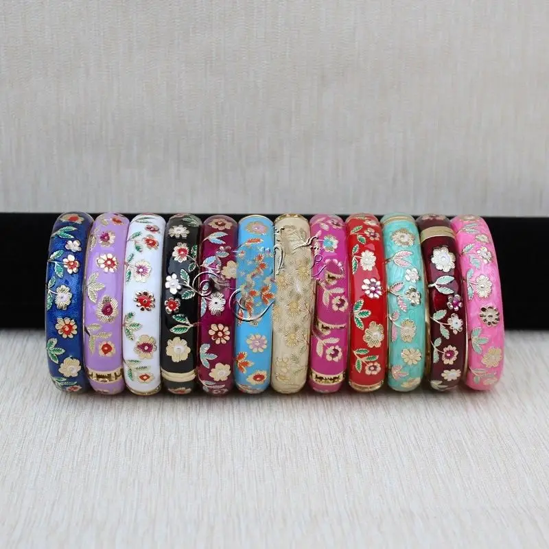 

Wholesale10 Pcs Stunning Chinese Handmade Cloisonne Enamel Cuff Bracelet Bangle