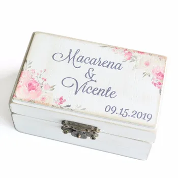 

Wooden Wedding Ring Box Personalized Engraved Proposal Ring Box Holder Custom Rustic Ring Box