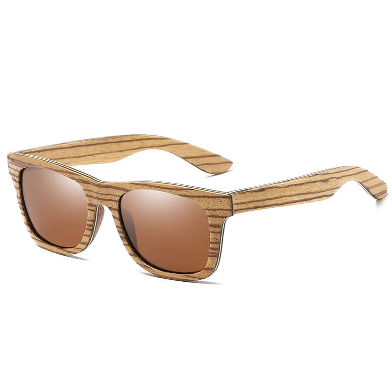 Kithdia бренд солнцезащитных очков Поляризованные ручной работы натуральный Зебры деревянные очки и Поддержка DropShipping/предоставить фотографии# KD045 - Цвет линз: Brown