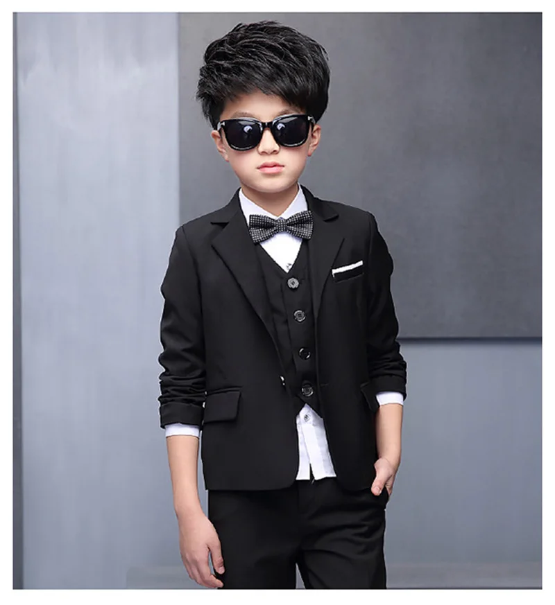  boys suits (suit+pant+vest+shirt+tie) for weddings Party Suits Blazer Costume Garcon Formal School wears 5pcsset (8)