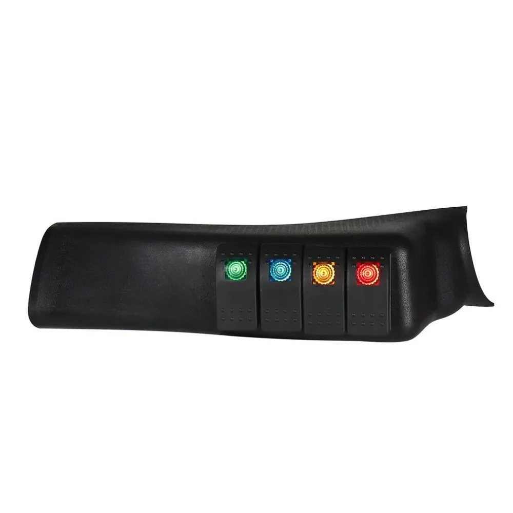 

Black Right Hand A Pillar Switch Car Refitting Switch Panel Kit With 4 LED Switch For JEEP Of Year 2007-2015