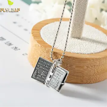

Flyleaf 925 Sterling Silver Necklace Women Cross Bible Fashion Chain Fine Jewelry Simple Necklaces & Pendants High Quality