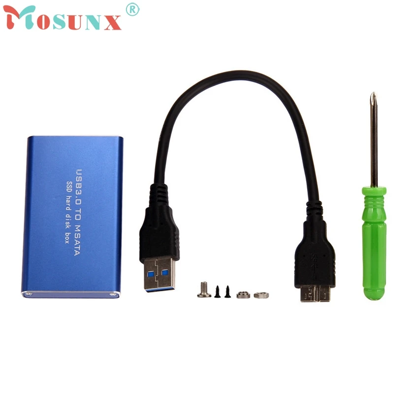 

Easy Install 32.5CM Cable and Tools  External mSATA SSD to Portable USB3.0 Converter Adapter Enclosure Case July 01