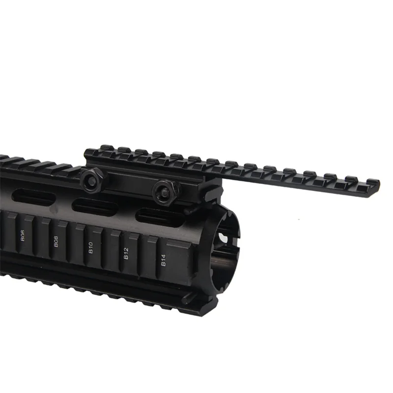 Extension QD Long Riser Scope Mount 12MM Low Profile 20mm Picatinny Weaver Rail Metal Base Adapter Converter 14 Slot for Airsoft Hunting (5)