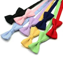 В горошек с бантом Обувь для мальчиков девочек смокинг общие вечеринку Галстуки бабочка Боути жаккардовые 23 Цвета, 1000 шт