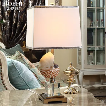 

TUDA 31X62cm Free Shipping Mediterranean Style Table Lamp Sea Conch Shaped Resin Table Lamp Modern K9 Crystal Table Lamp E27