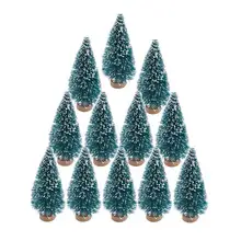 ship from us 12pcs small diy christmas tree fake pine tree mini sisal bottle brush christmas tree santa snow frost village house new year - Mini Christmas Village Houses ship from us 12pcs small diy christmas tree fake pine tree mini sisal bottle brush christmas tree santa snow frost village house new year - Mini Christmas Village Houses
