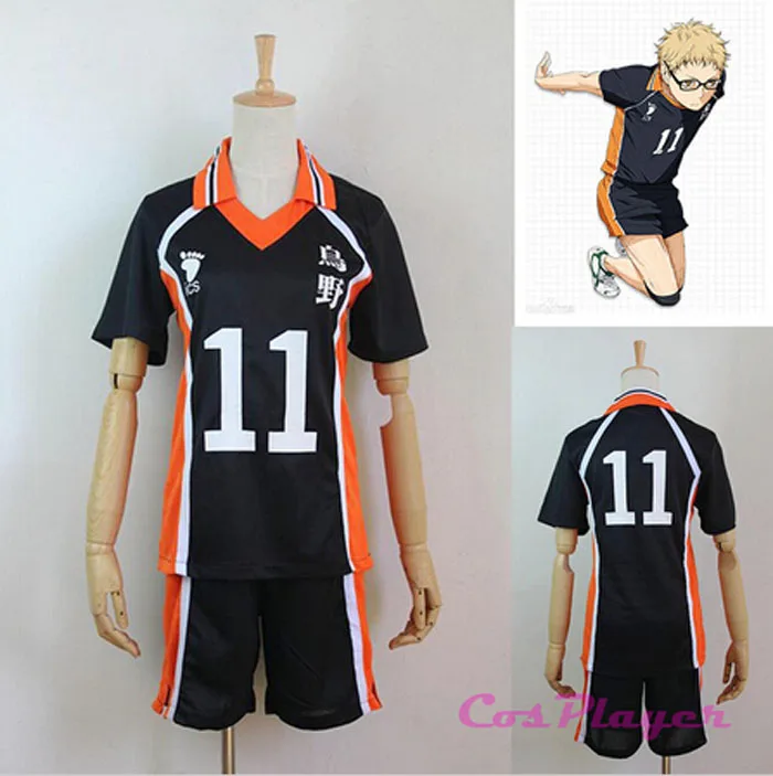 Новое поступление Аниме Karasuno старшеклассный клуб Haikyuu! Костюм для косплея Tsukishima
