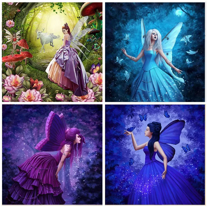 

Butterfly Cartoon Beauty 5D DIY Diamond Painting Round Drill Embroidery Home Decoration Mosaic Crystal Cross Stitch Handmade