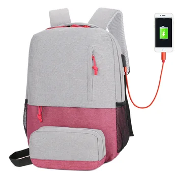 

Women External USB Charge Backpack Canvas Backpack Male Mochila Escolar Girls Laptop Backpack School Bags Backpack for teens