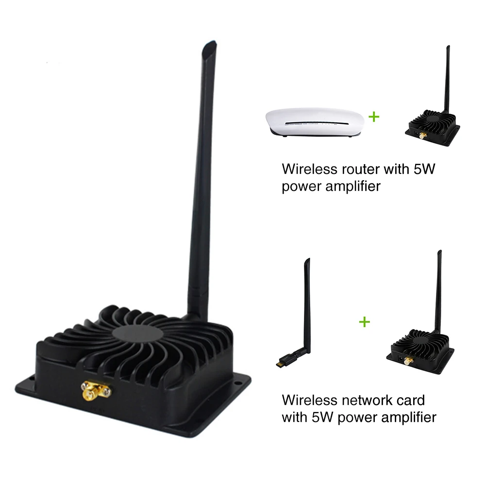 

Repeater High Power WIFI Power Amplifier Durable With Antenna Low Noise Signal Booster 5W 2.4GHz Broadband For Wireless Router