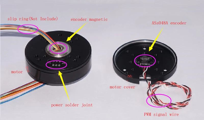 1 шт. HT5208 бесщеточный двигатель Gimbal w AS5048A/AS5600 кодировщик кодированный диск PTZ среднее отверстие Магнитная Петля поддержка Slipring