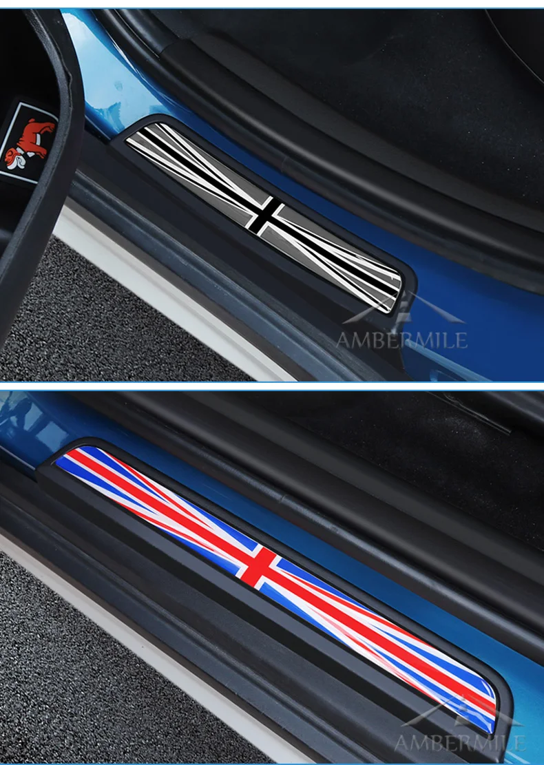 4pcs Union Jack Car Door Sill Plate Pedal Footboard Stickers for Mini Cooper Countryman F60 Accessories Car Styling (5)
