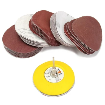 

(75mm) Loop Hook Sanding Pad Shank + 60Pcs Flocking Sand Paper Kit