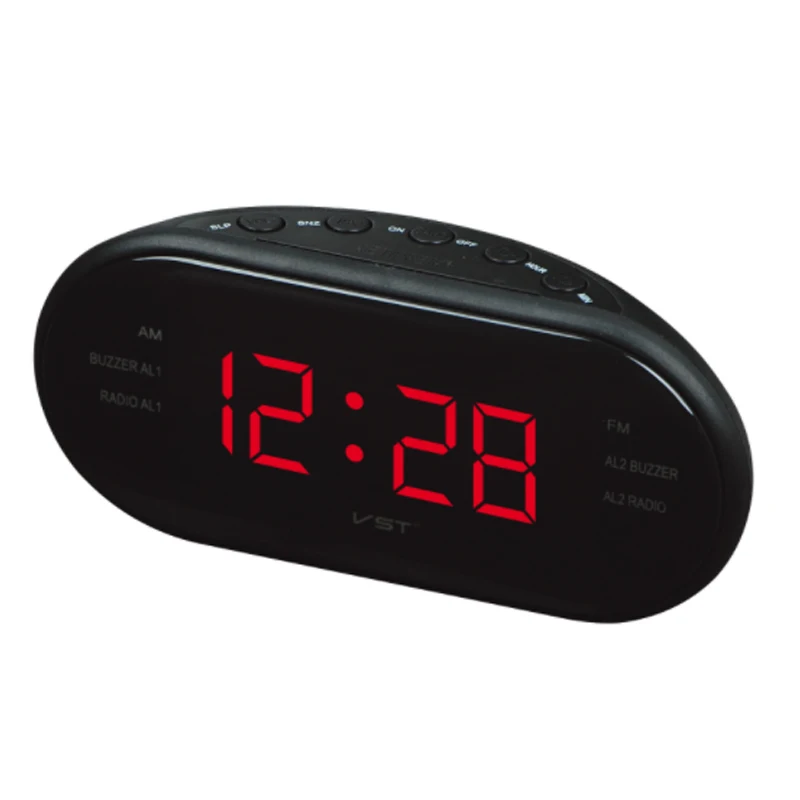

Radio Alarm Clock Digital AM FM Dual Frequency Electronic Table Desk Digital LED Clock EU Plug Luminous Snooze Wake Up Light