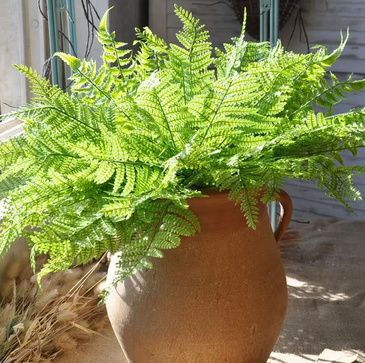 

Real touch Persian grass 7 branches wall hanging green leaf plant size artificial Fern leaves Persian leaf fake flower