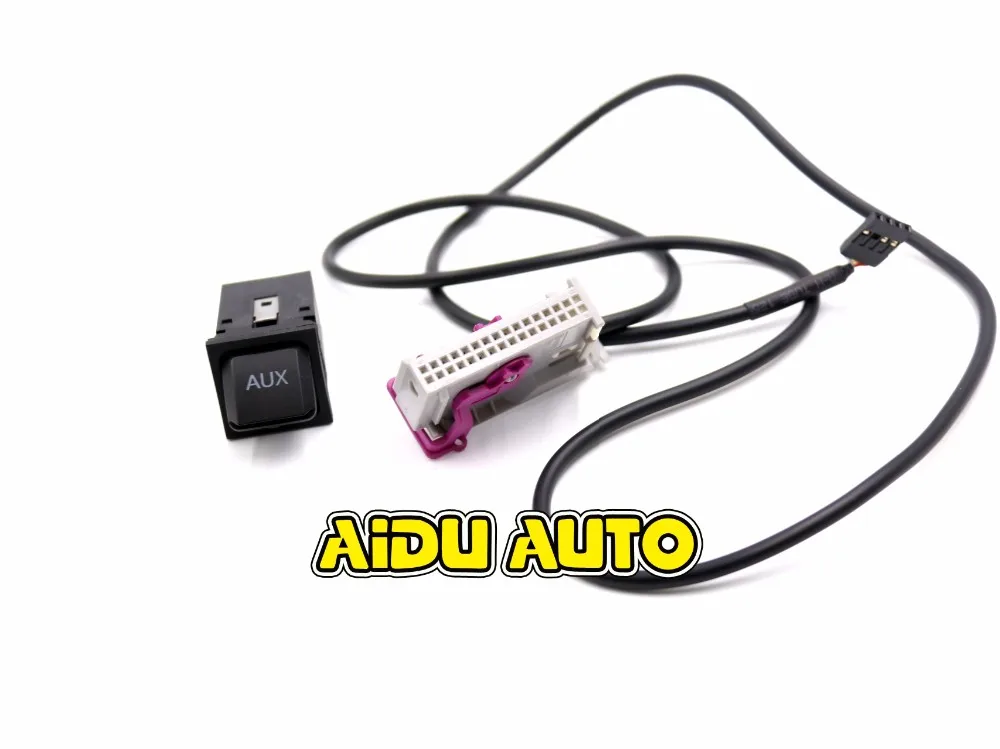 

Car Aux-in RNS-E Navigation AUX Button Audio Adapter Kit 32Pin Plug FOR Audi A3 A4 A6 A8 R8 TT
