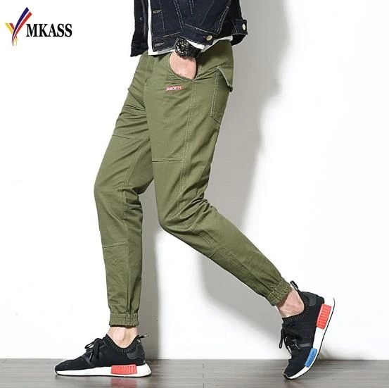 2018 New Fashion High Street Trousers Mens Pants 95% Cotton Sweatpants Mens Joggers Striped Pants Gyms Clothing Plus Size 5XL