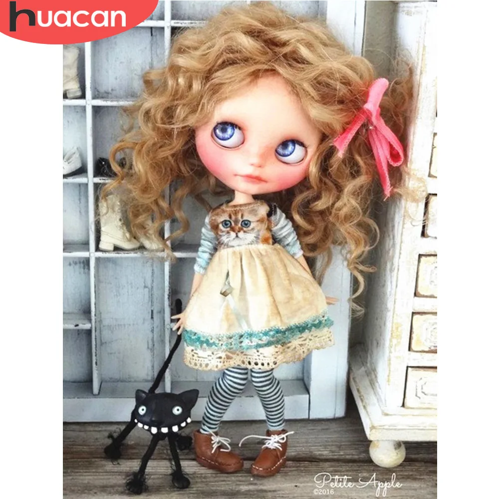 

HUACAN Diamond Mosaic Cartoon 5d Diamond Painting Kit Full Square/round Doll Picture Rhinestone Diamond Embroidery Child Gift