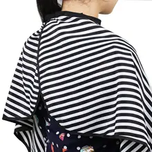 Стрижка волос/парикмахерская накидка-Регулируемая черная и белая полоска парикмахерское платье-короткая длина