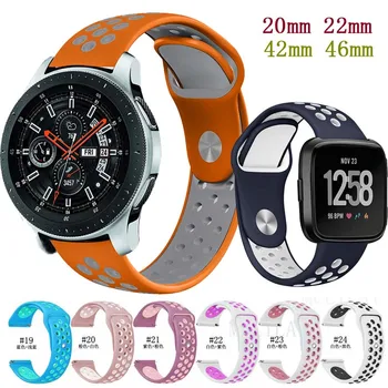 

22mm Silicone Sport Band for Samsung Galaxy Watch 46mm SM-R800NZSAXAR 20mm Amazfit BIP Strap for Galxy Watch 42mm Wristband