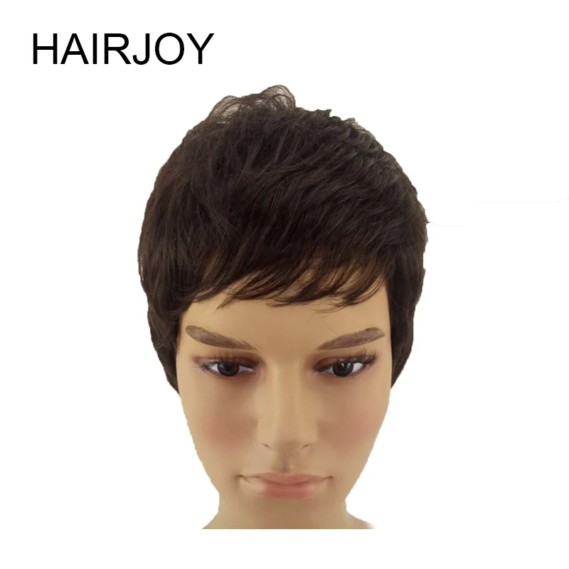 

HAIRJOY Synthetic Hair Wigs Men Short Straight Wig Heat Resistant 2 Colors Available Free Shipping
