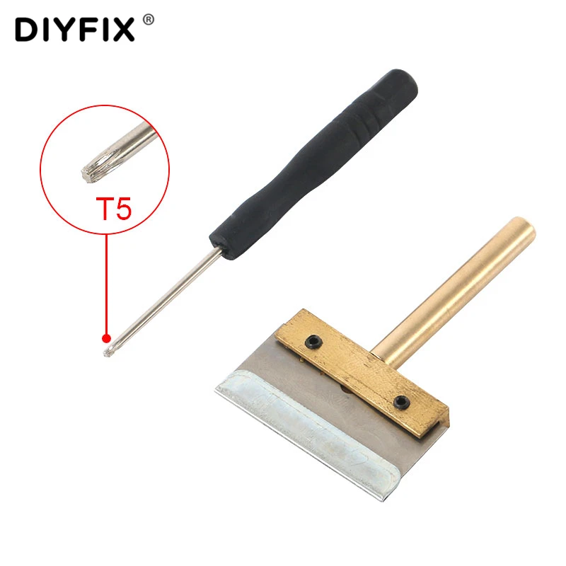 DIYFIX UV Glue Clean Tool 60W T Solder Iron Tip with Blade Remove Residue LOC… 