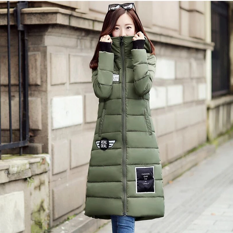 

Hot 2017 Winter Fashion Clothes Women Long Jacket Basic Coat Hooded Casual Outwear Cotton Padded Warm Parka Witch Magic Hat P952
